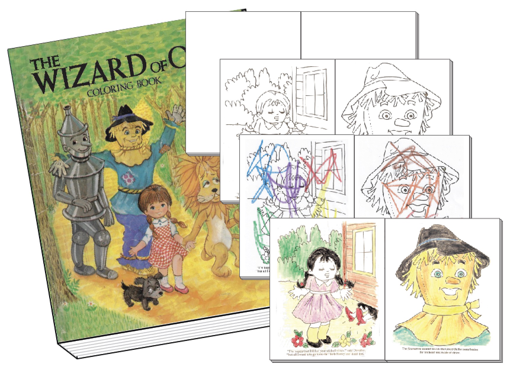 Wizard of Oz 4-Way Coloring Book