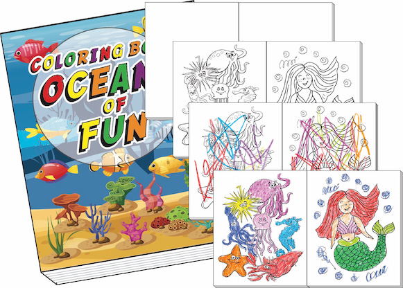 Ocean 4-Way Coloring Book