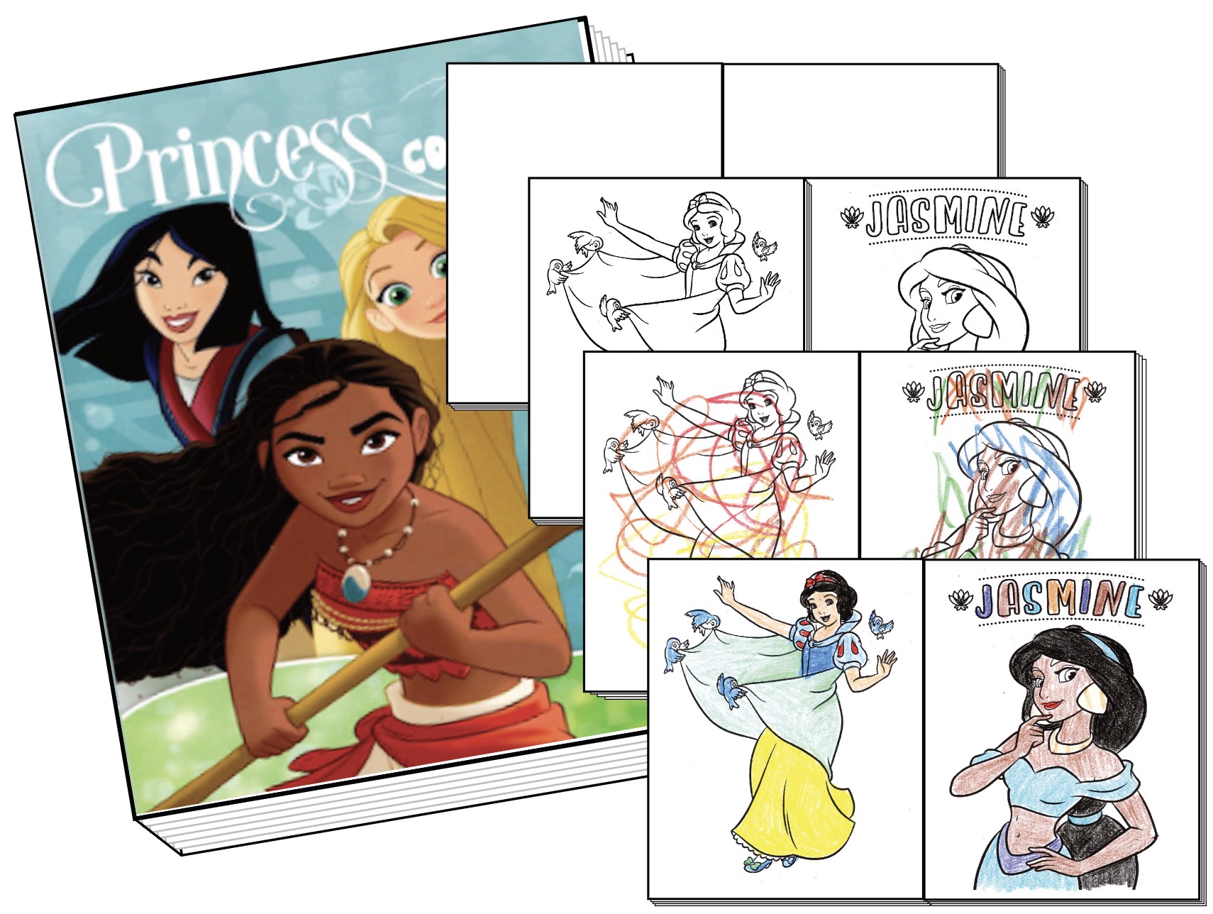 Princess 4-Way Coloring Book